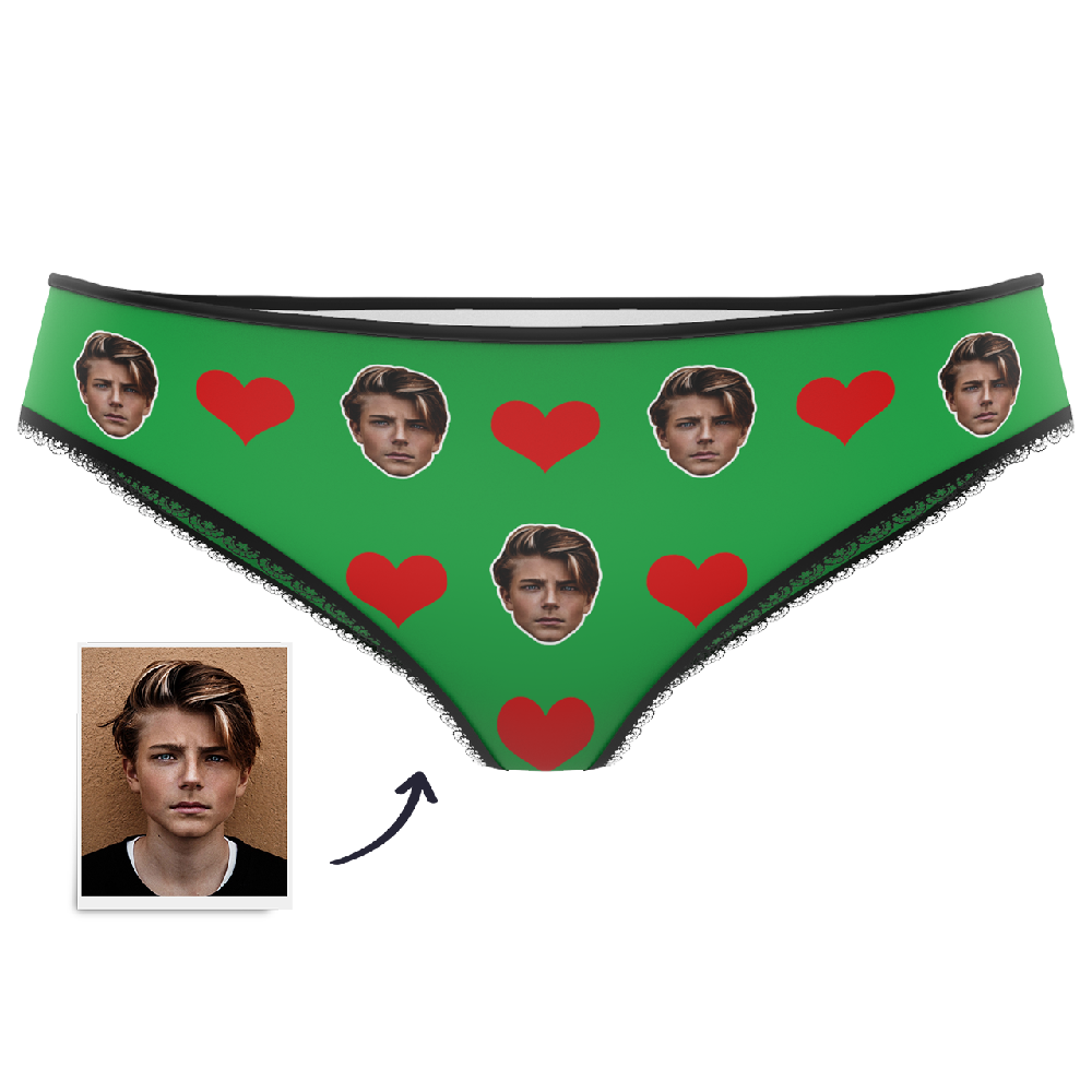 Couple Women's Custom Face Heart Panties