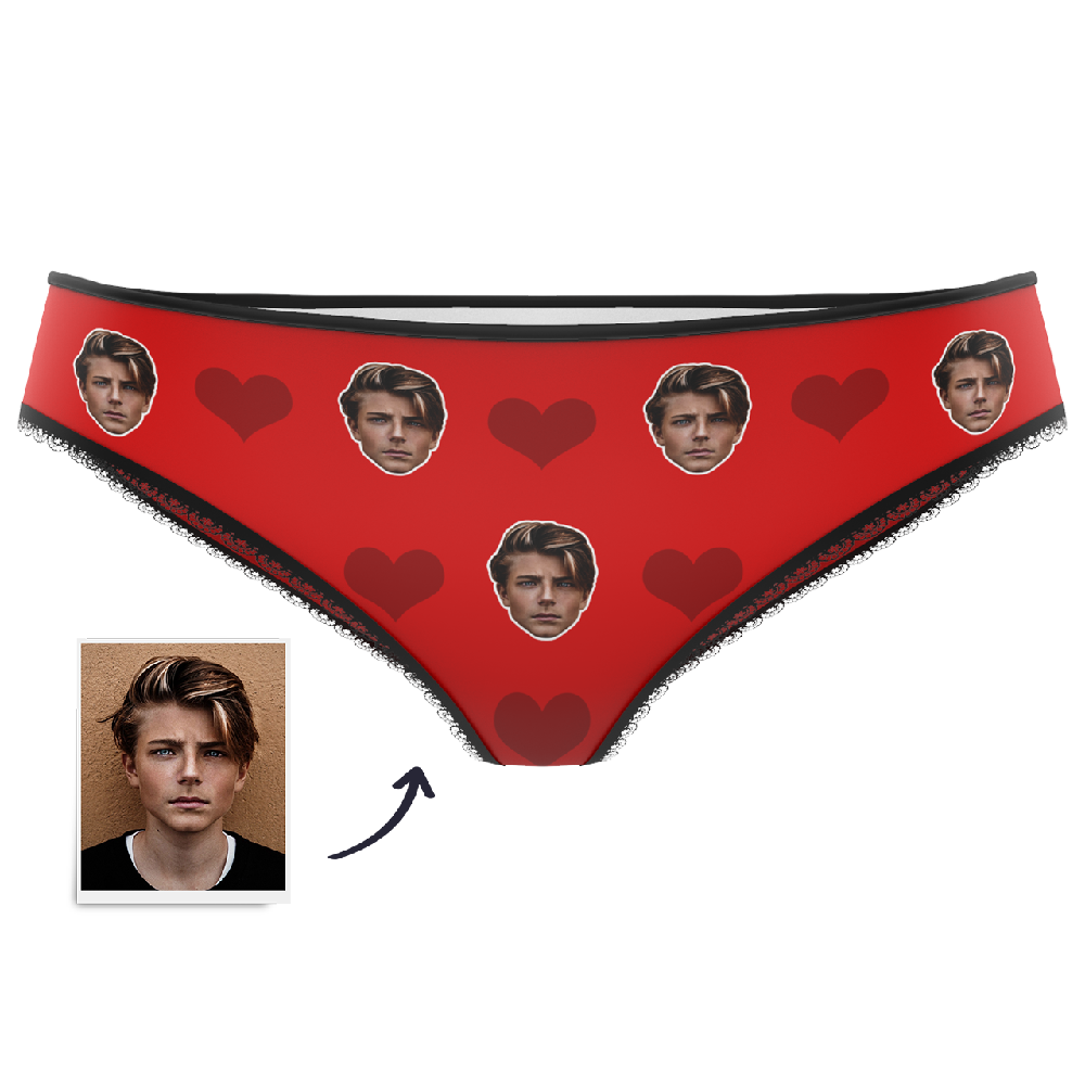 Couple Women's Custom Face Heart Panties