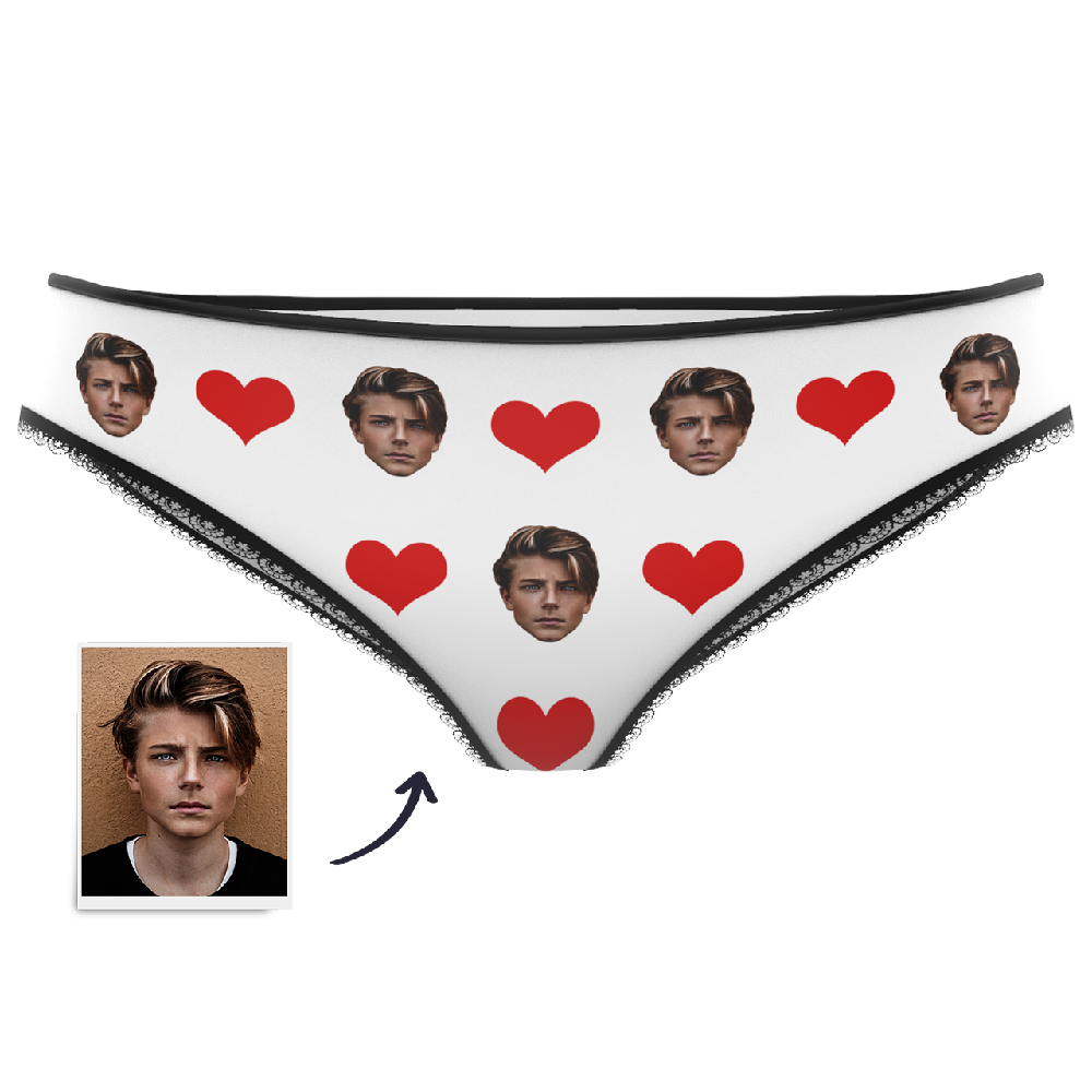 Couple Women's Custom Face Heart Panties