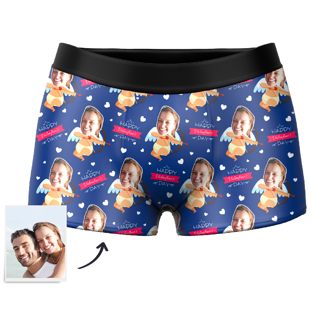 MCupid Custom Face Couple Boxer, Custom Underwear For Men