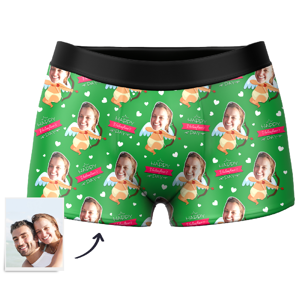 MCupid Custom Face Couple Boxer, Custom Underwear For Men