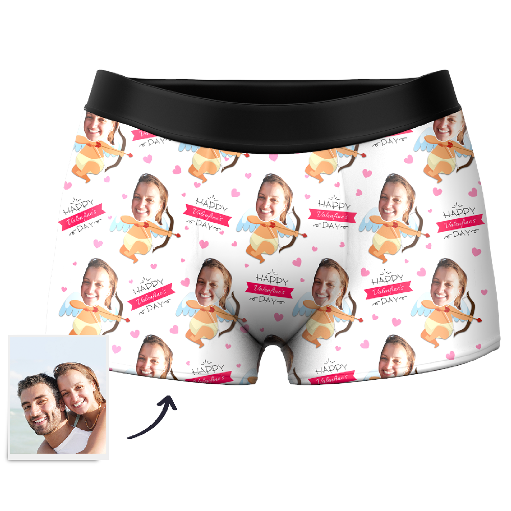 MCupid Custom Face Couple Boxer, Custom Underwear For Men