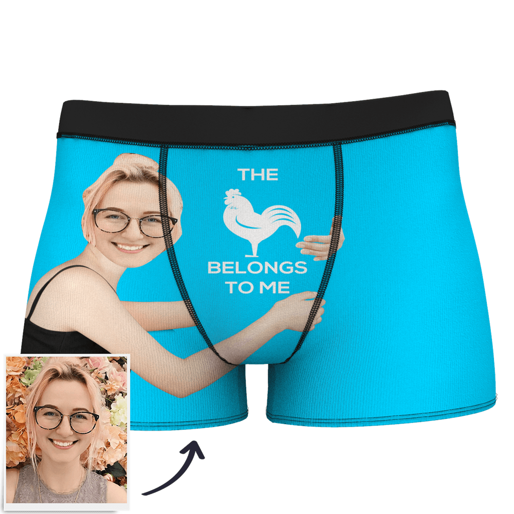 Custom Face Boxer Custom Boxer Breifs Men's Custom Face On Body 3D Online Preview Boxer Shorts - This belongs to me