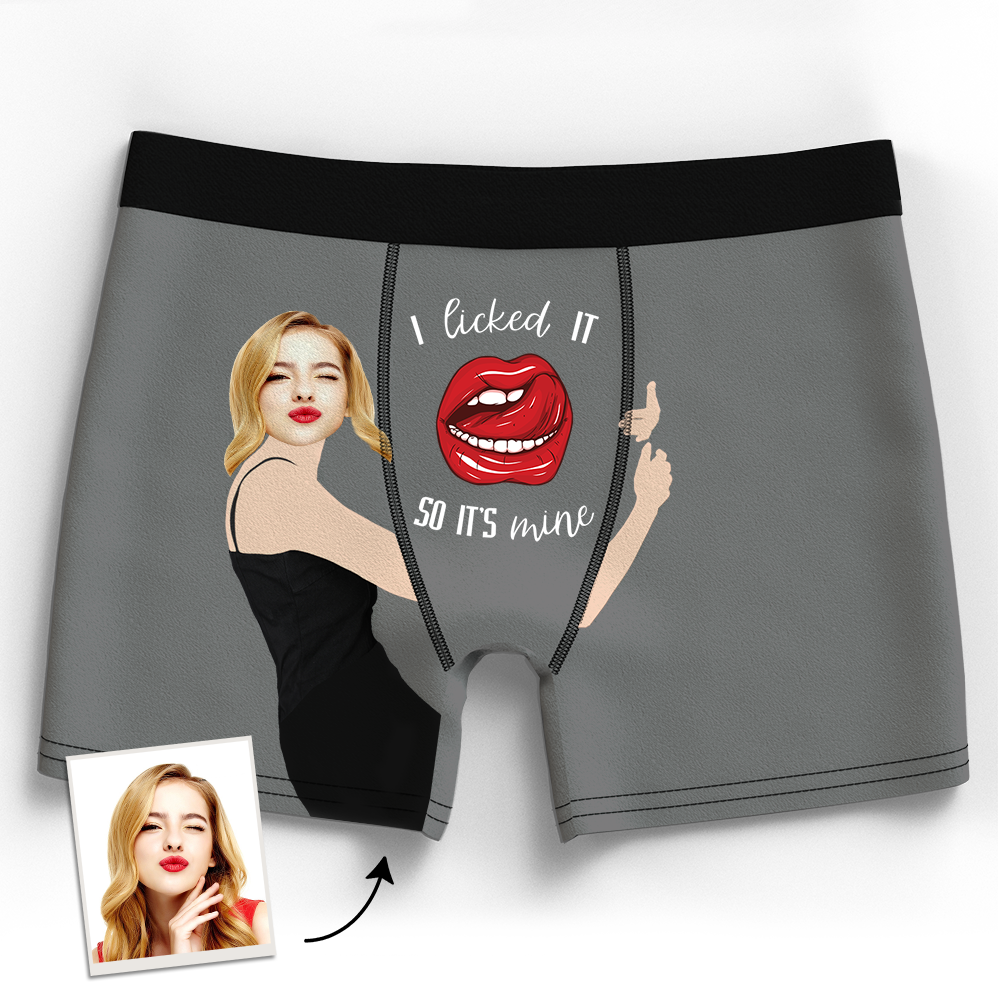 Gifts for Him Custom Face Boxer Custom Boxer Breifs Girlfriend's Face Licked It 3D Online Preview