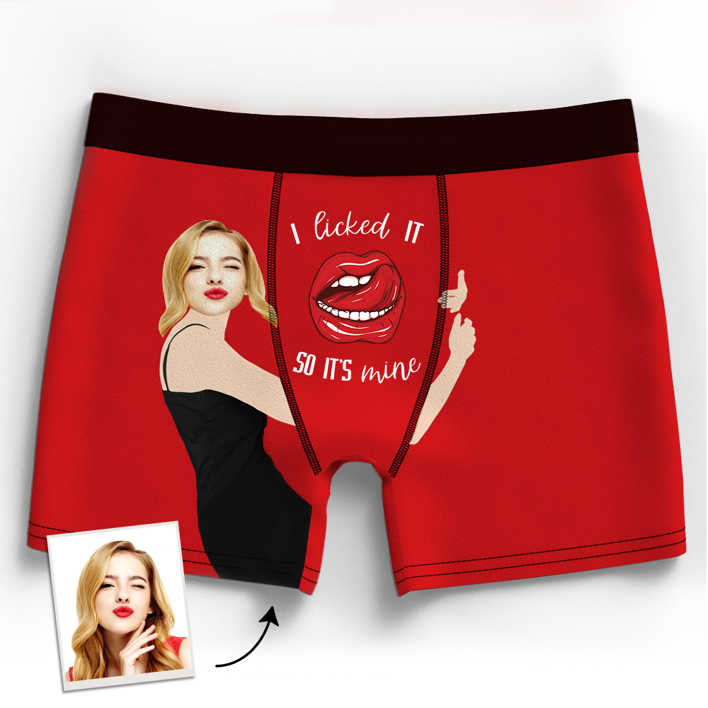 Gifts for Him Custom Face Boxer Custom Boxer Breifs Girlfriend's Face Licked It 3D Online Preview