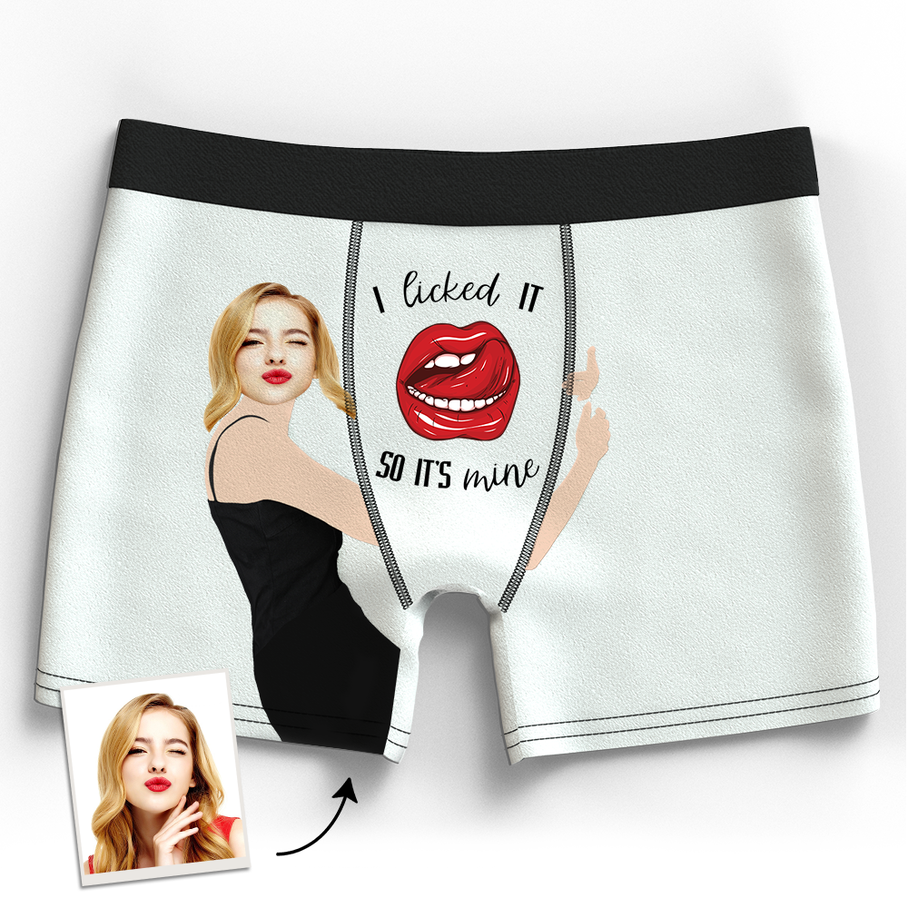 Gifts for Him Custom Face Boxer Custom Boxer Breifs Girlfriend's Face Licked It 3D Online Preview