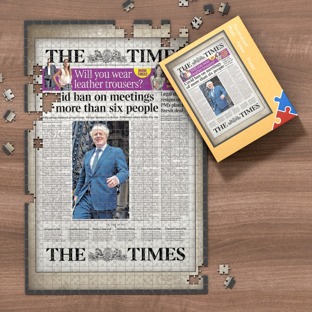 Daily Express Front Page Jigsaw Puzzle, Personalized From A Specific Date You Were Born Your Memorial Day, Birthday Gift Idea-1000 Pieces Max, Old Newspaper Frame