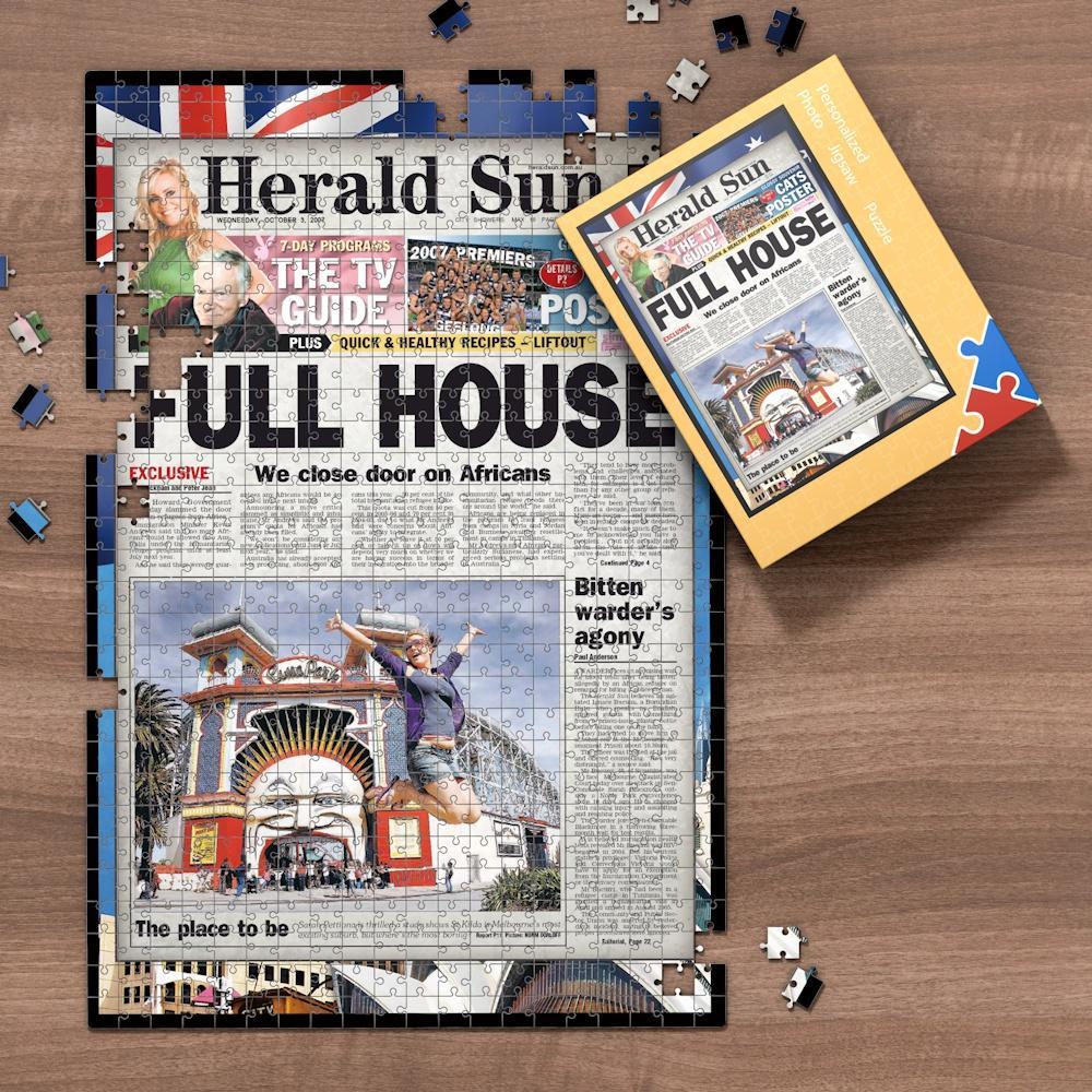 The Age Front Page Jigsaw Puzzle Personalized Newspaper Puzzle, Best Gift For Birthday And Anniversary