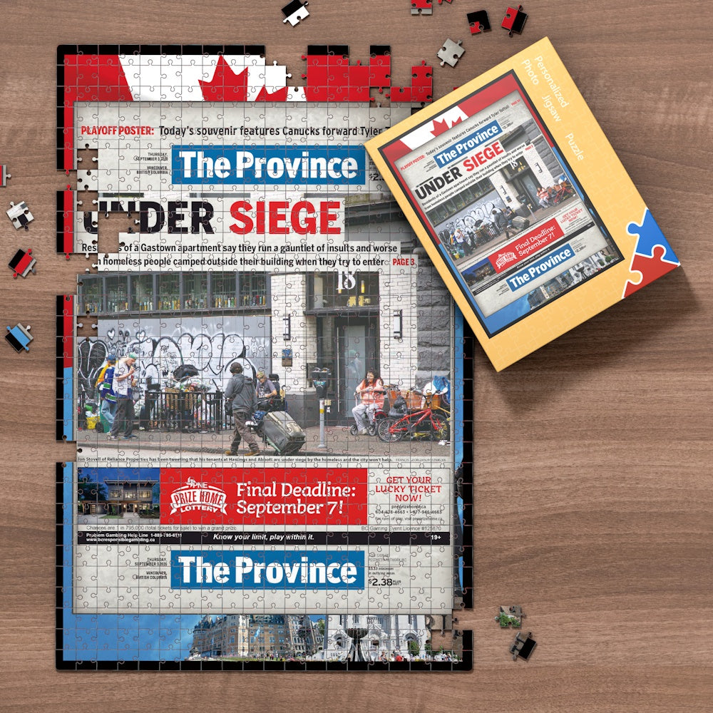 The Vancouver Sun Front Page Jigsaw Puzzle, Personalized From A Specific Date You Were Born Your Memorial Day, Birthday Gift Idea-1000 Pieces Max