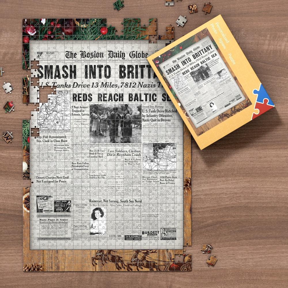 The Boston Daily Globe Newspapers Jigsaw Puzzles, Newspaper Front Page Puzzles, Gift For Birthday, Day You Were Born Puzzle,