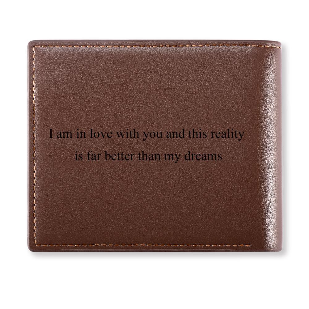 Custom Men's Trifold Photo Wallet Brown Graduation Gifts