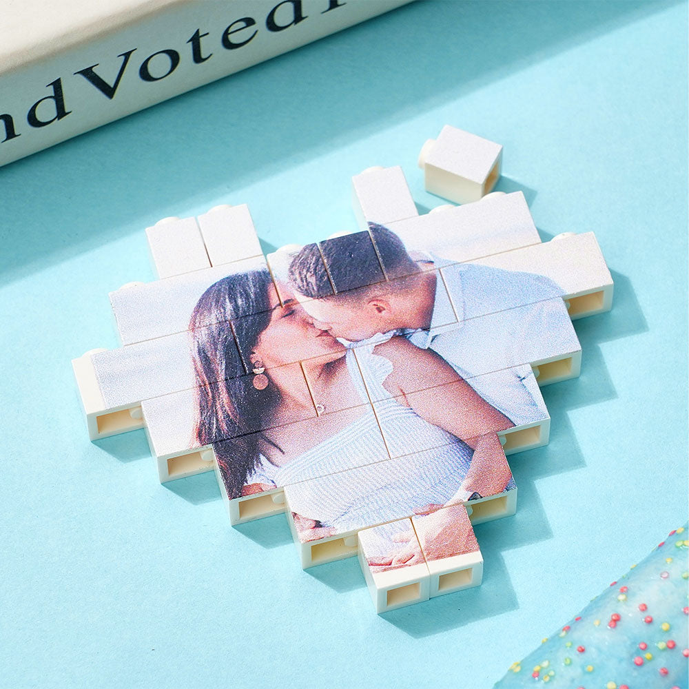 Custom Music Code Building Brick Personalized Photo Block Heart Shape