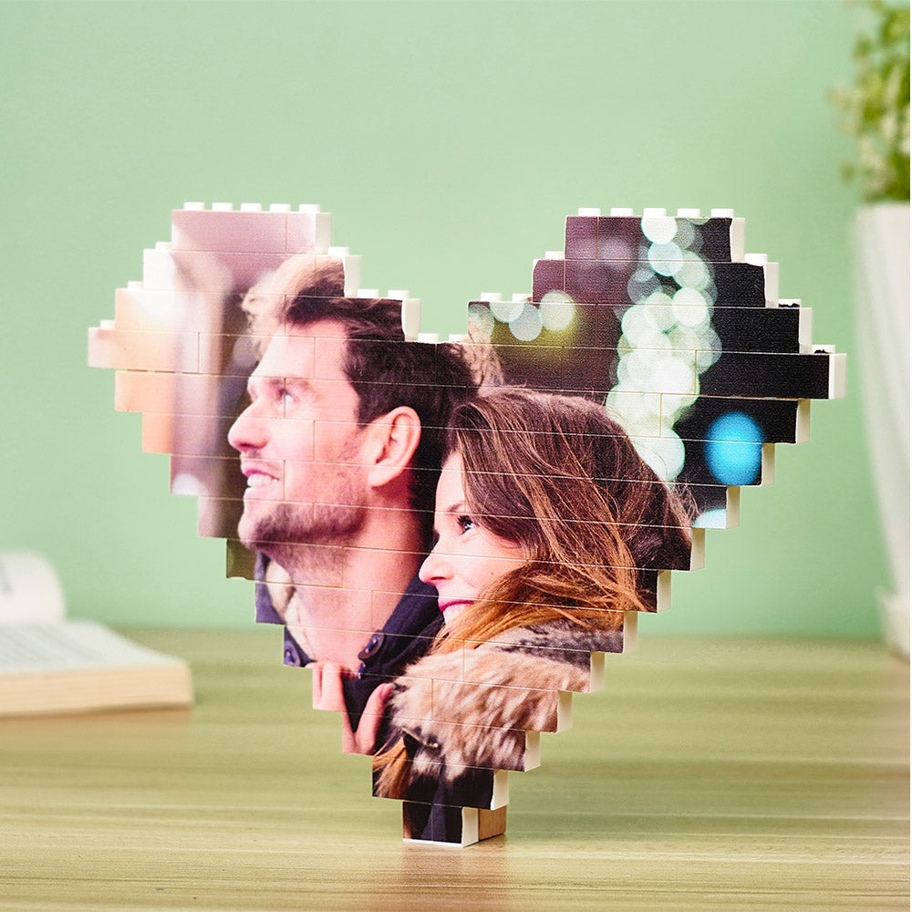 Custom Music Code Building Brick Personalized Photo Block Heart Shape