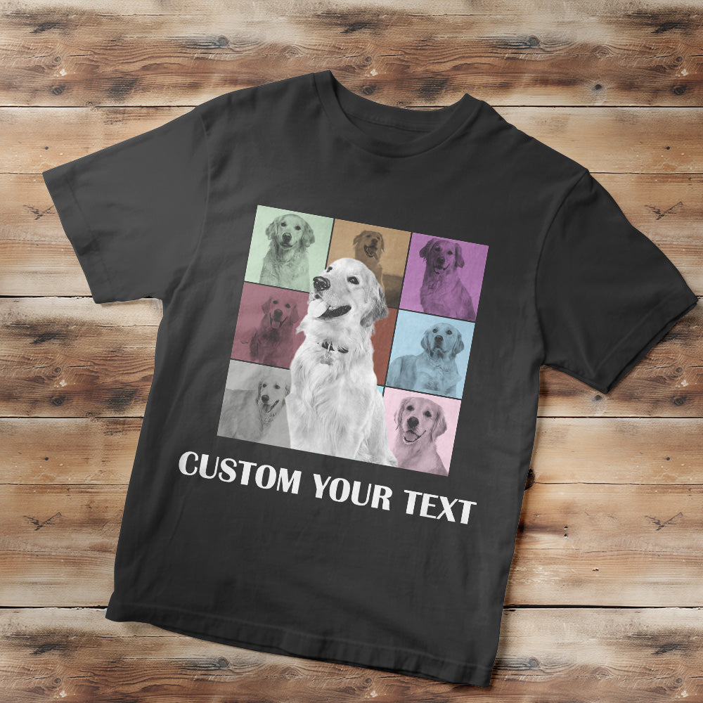 Custom Your Photo and Text Shirt Personalised Dog Photo Shirt Custom Multi Pet Portrait Shirt