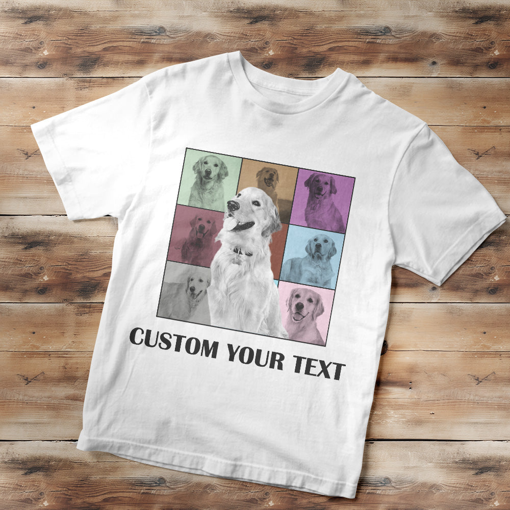 Custom Your Photo and Text Shirt Personalised Dog Photo Shirt Custom Multi Pet Portrait Shirt