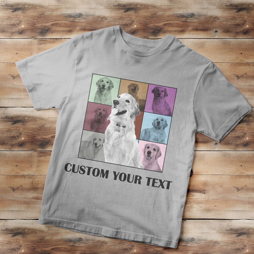 Custom Your Photo and Text Shirt Personalised Dog Photo Shirt Custom Multi Pet Portrait Shirt