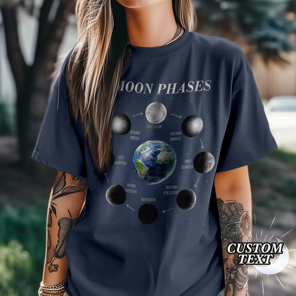 Custom Moon Phase Tee Personalized T-shirt Gift