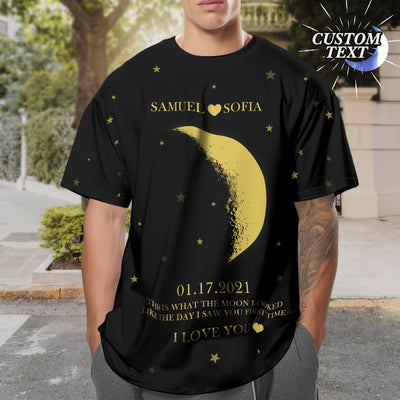 Custom Moon Phase and Names Tee Personalized T-shirt Gift - mysiliconefoodbag