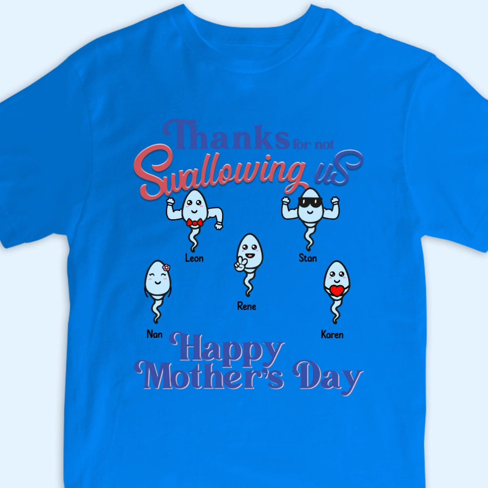 Custom Cartoon Clipart Sperm T-shirt Personalised Gifts for Mom