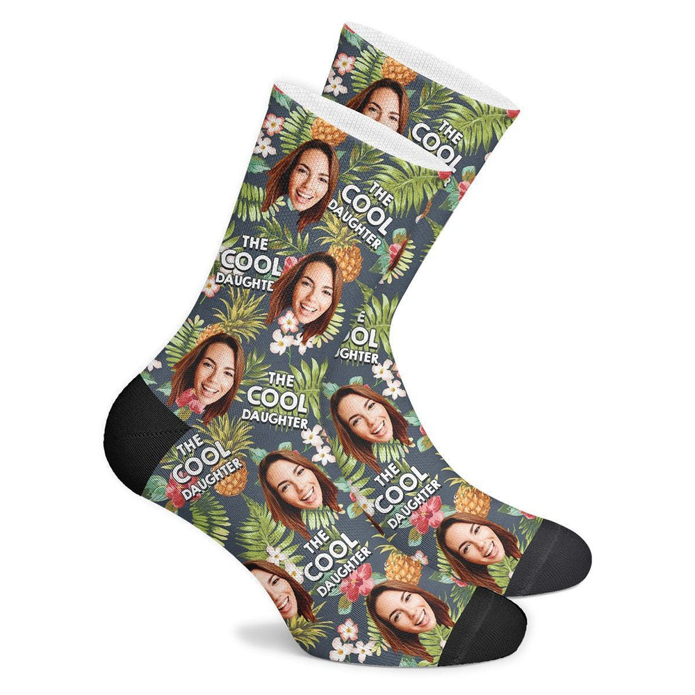 Cool Daughter Tropical Pineapple Custom Face Socks