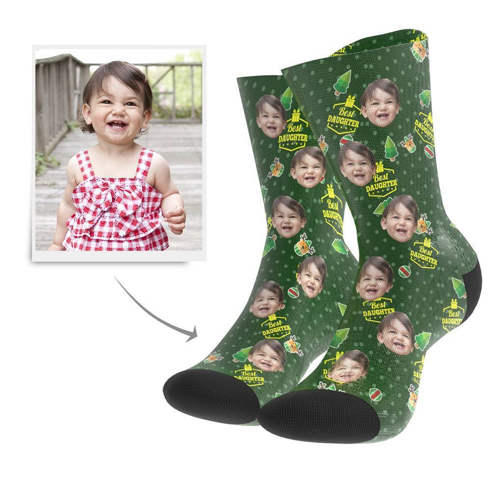 Christmas Gift Custom Face Socks (Daughter)