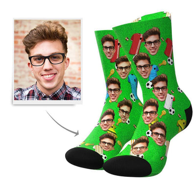 Sport Style Custom Face Socks(Football) - MyPhotoBags