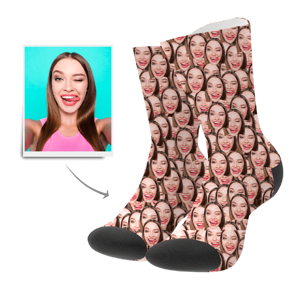 Custom Face Mash Cat Socks