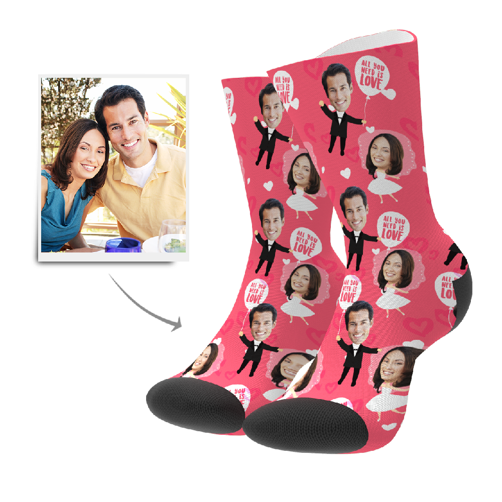 Custom Face Socks - Wedding Anniversary