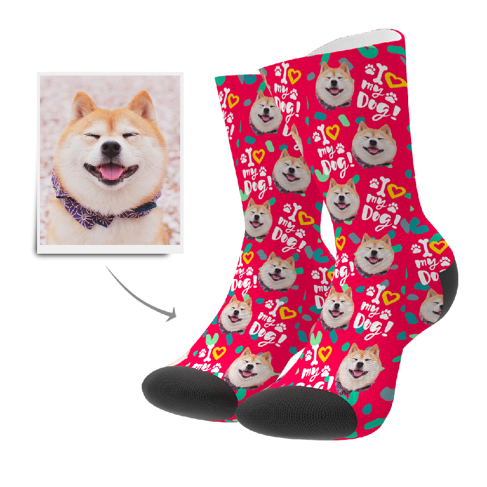 Custom Love Dog Socks