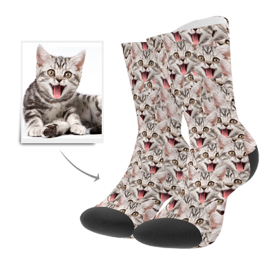 Custom Face Mash Cat Socks - MyPhotoBags