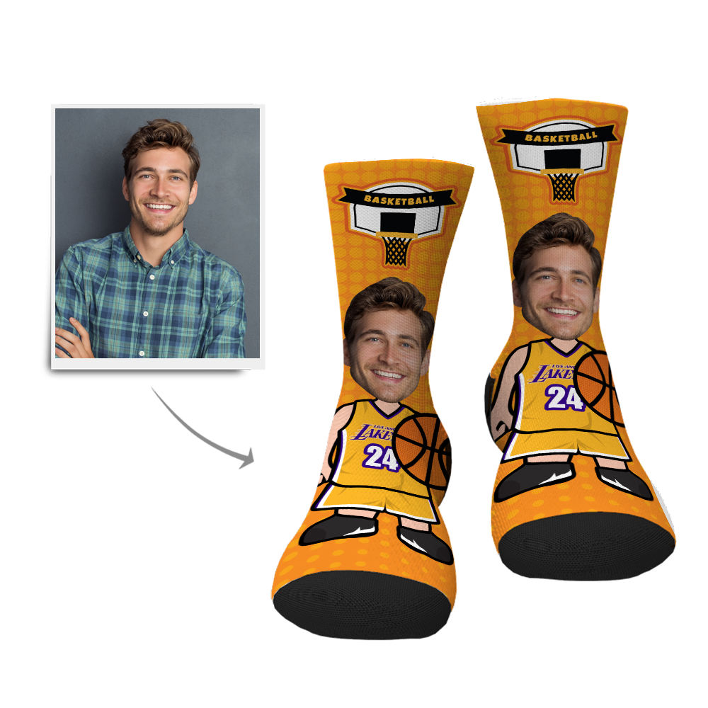 Personalized Face Socks - Basketball Player