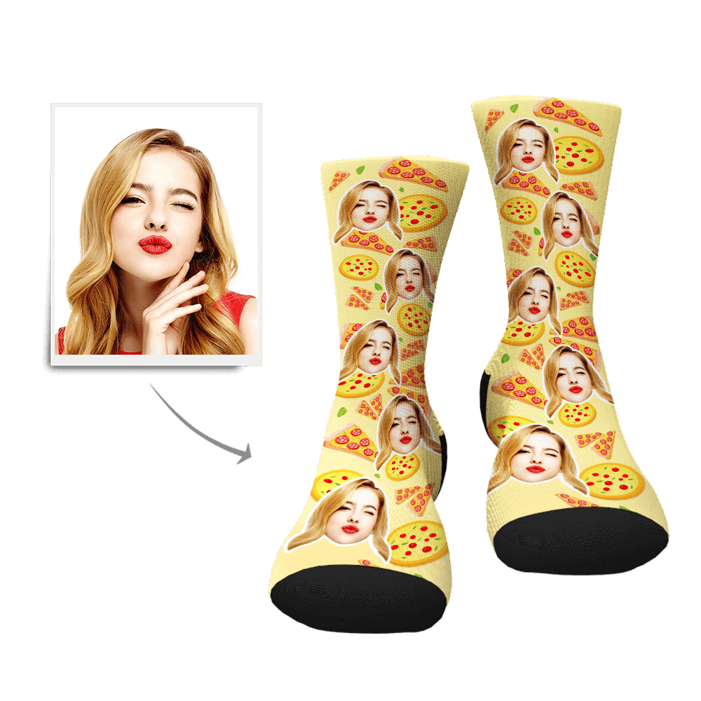 Custom Pizza Pattern Face Socks