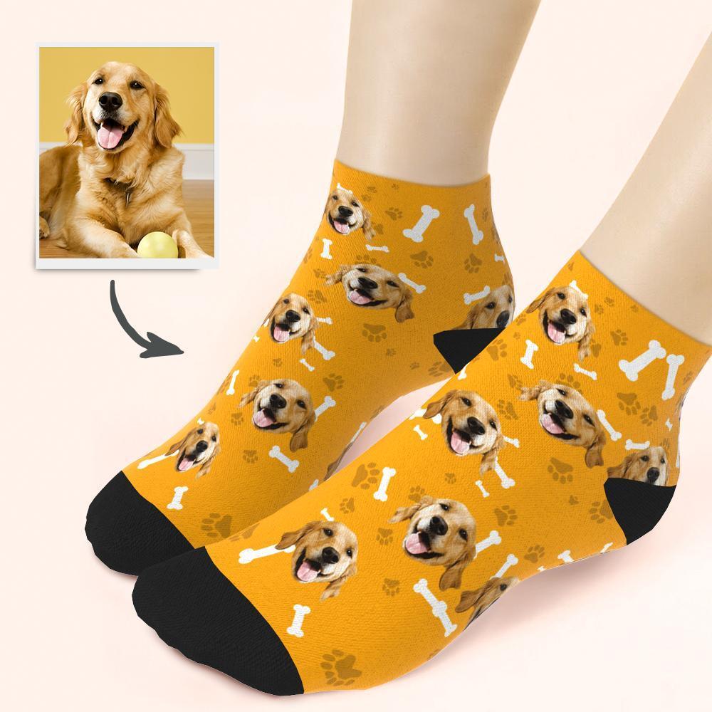 Custom Dog And Face On Quarter Length Socks