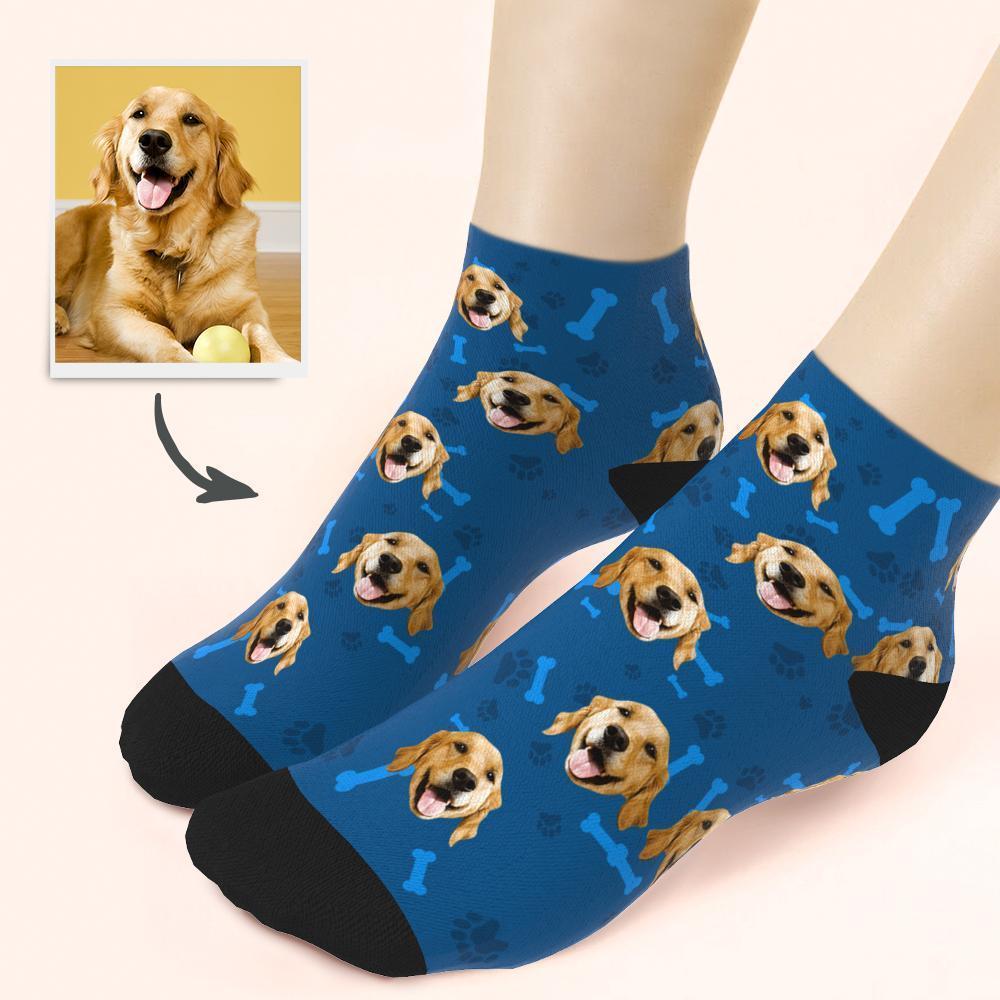 Custom Dog And Face On Quarter Length Socks