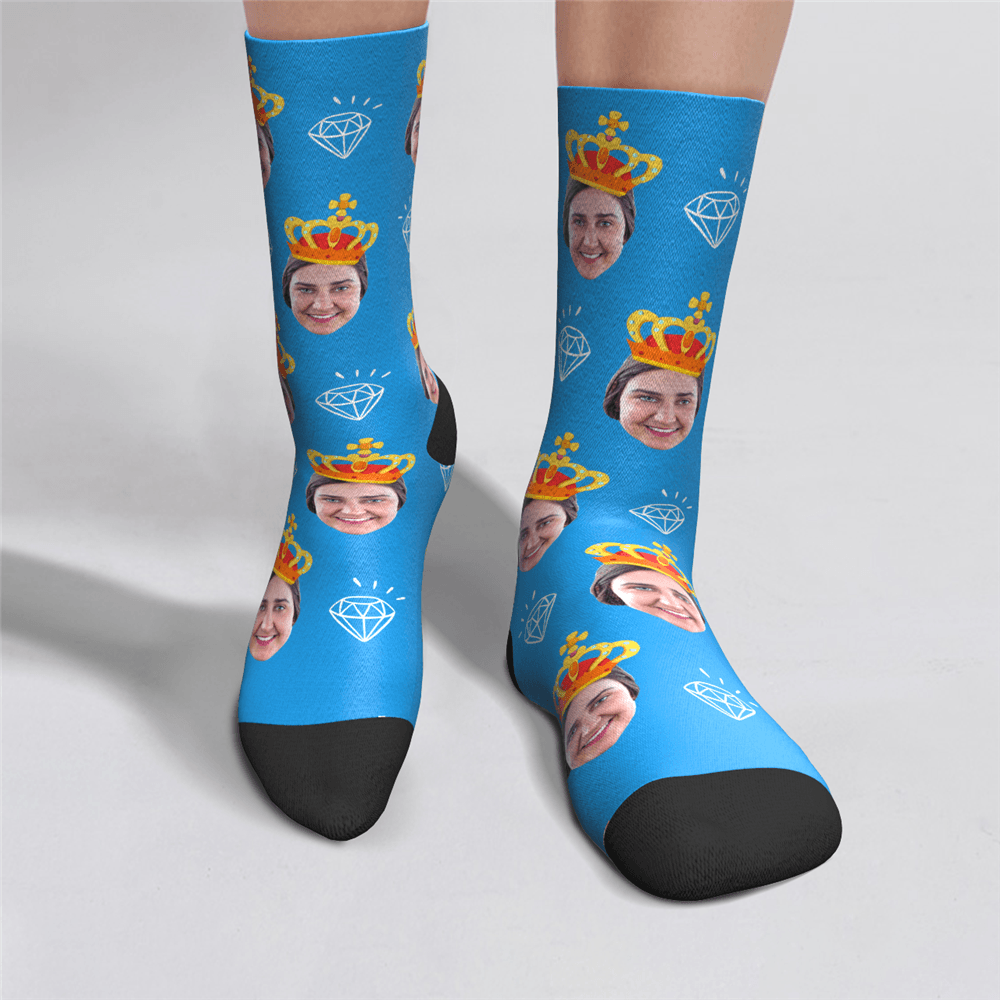 Face On Socks, Crown And Diamond