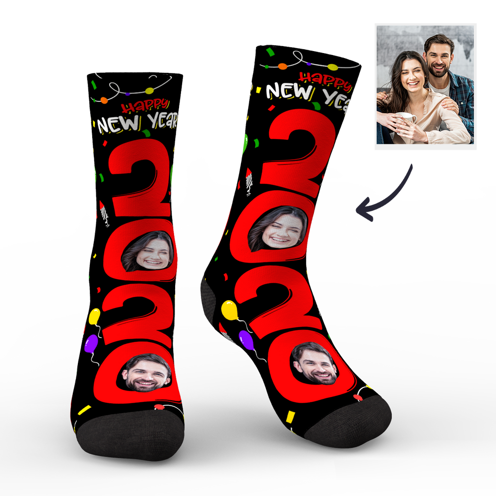 Face on Socks 2020 Happy New Year