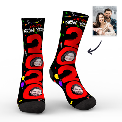 Face on Socks 2020 Happy New Year