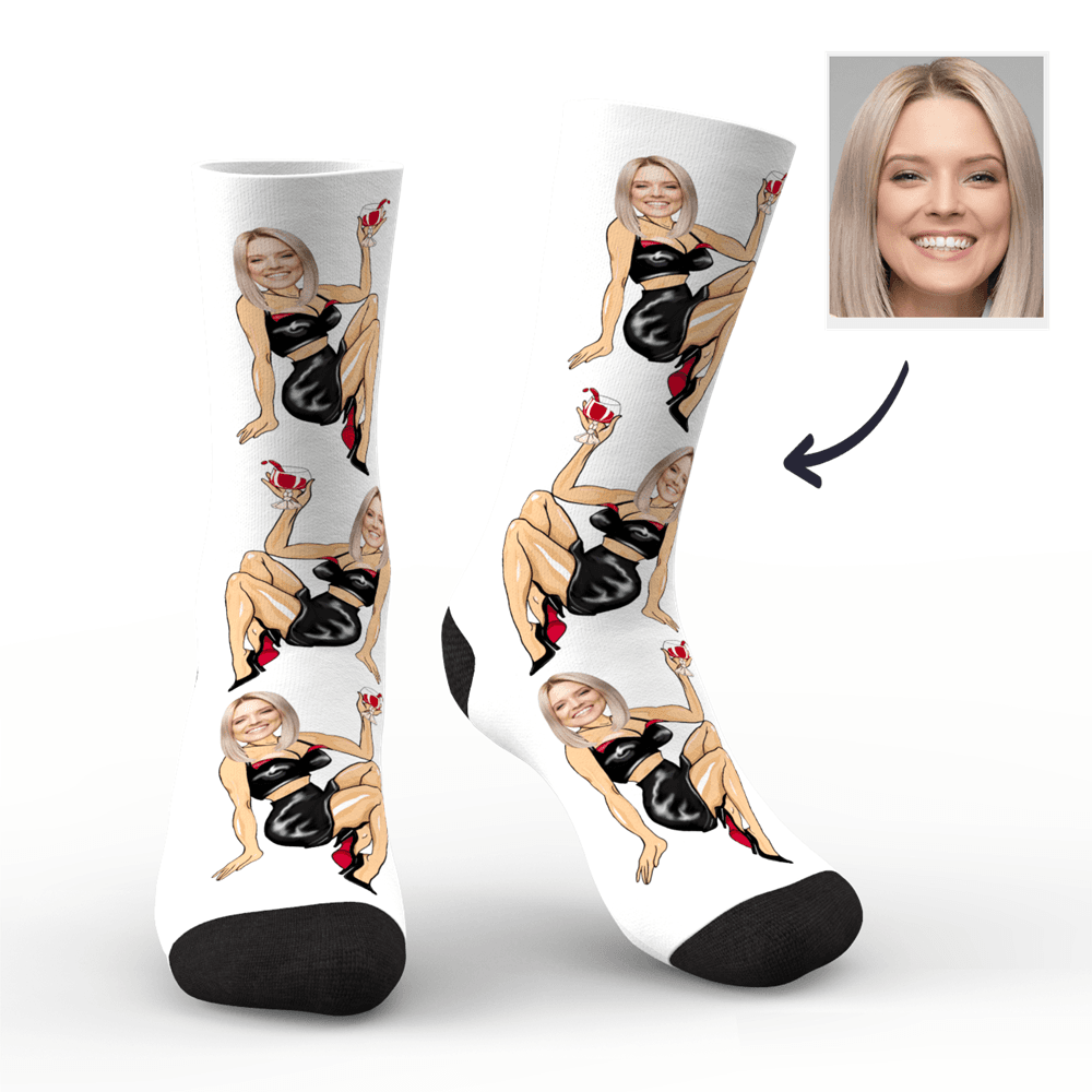 Men's Custom Face on Sexy Girl Body Socks