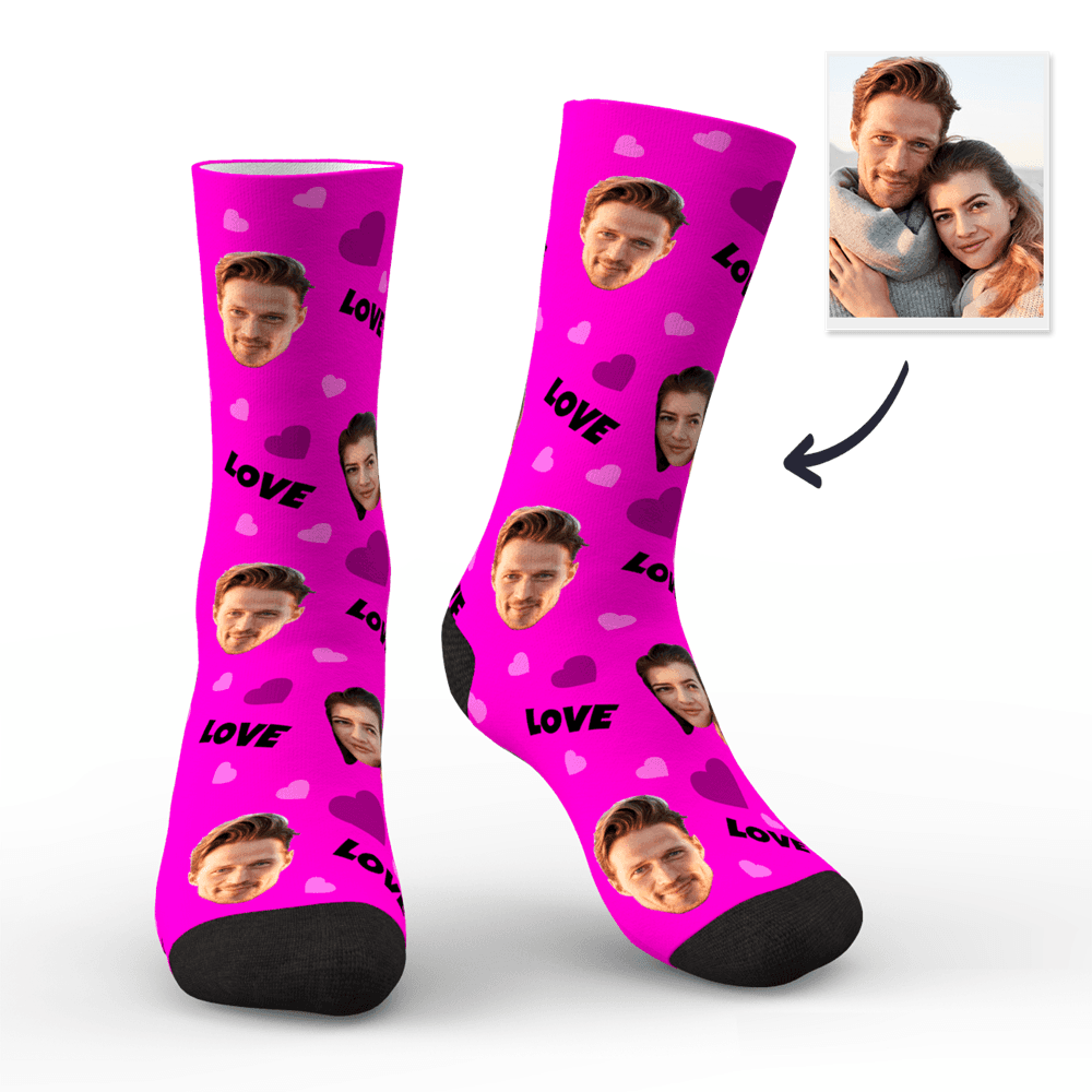 Custom Love And Face On Socks