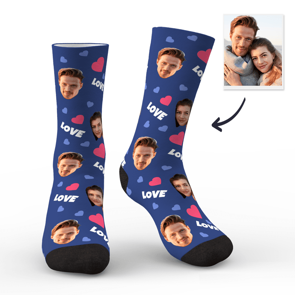 Custom Love And Face On Socks