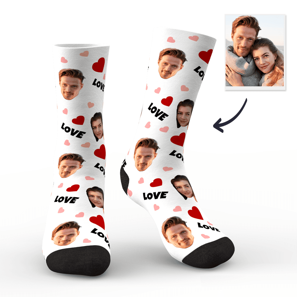 Custom Love And Face On Socks