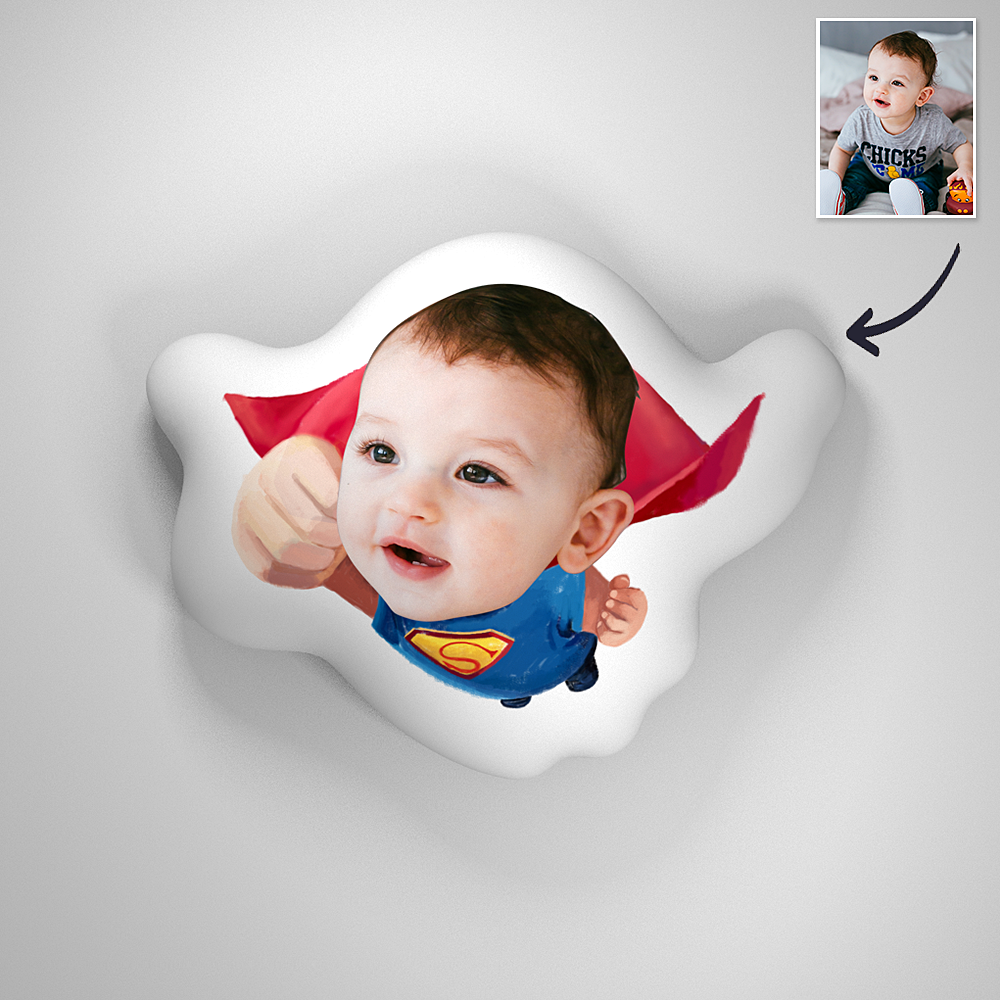 Superman Baby Photo Romantic Comfortable Cute Pillow