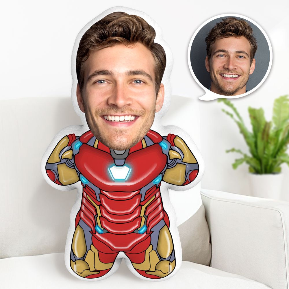 Pillow Face Iron Man Minime Throw Pillow Custom Face Pillow Personalised Marvel Minime Pillow Father's Day Gift Ideas