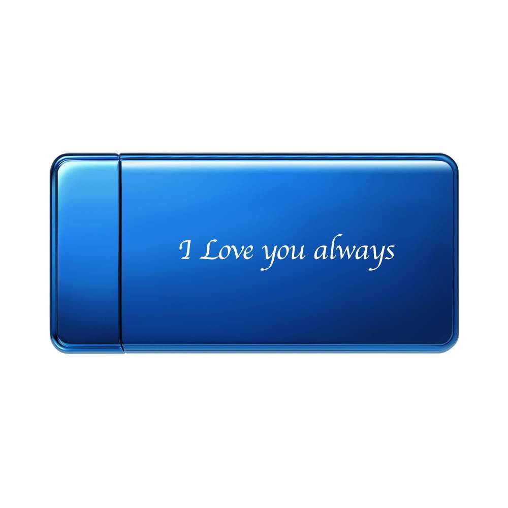 Men's Personality Custom Electric Blue Perfect Family Photo Lighter, Engraved Lighter