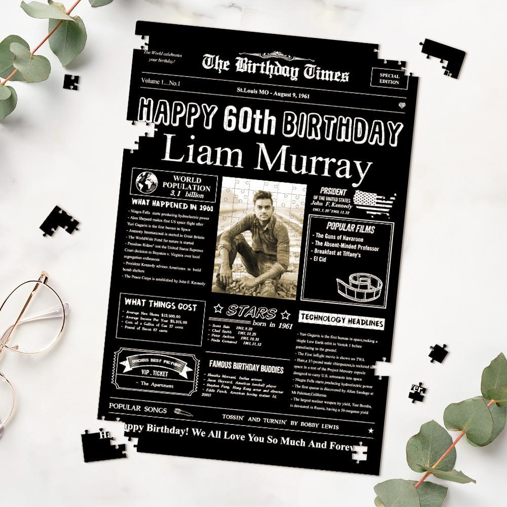 Puzzle Birthday Historical Events of Specific Year Jigsaw Puzzle Custom Birthday Puzzles Upload Your Photo & Sentences
