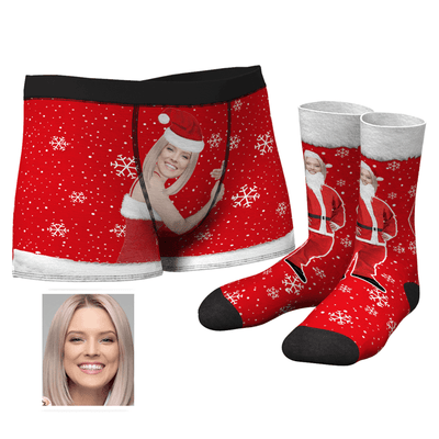 Men's Christmas Face on Body Boxers And Socks Set