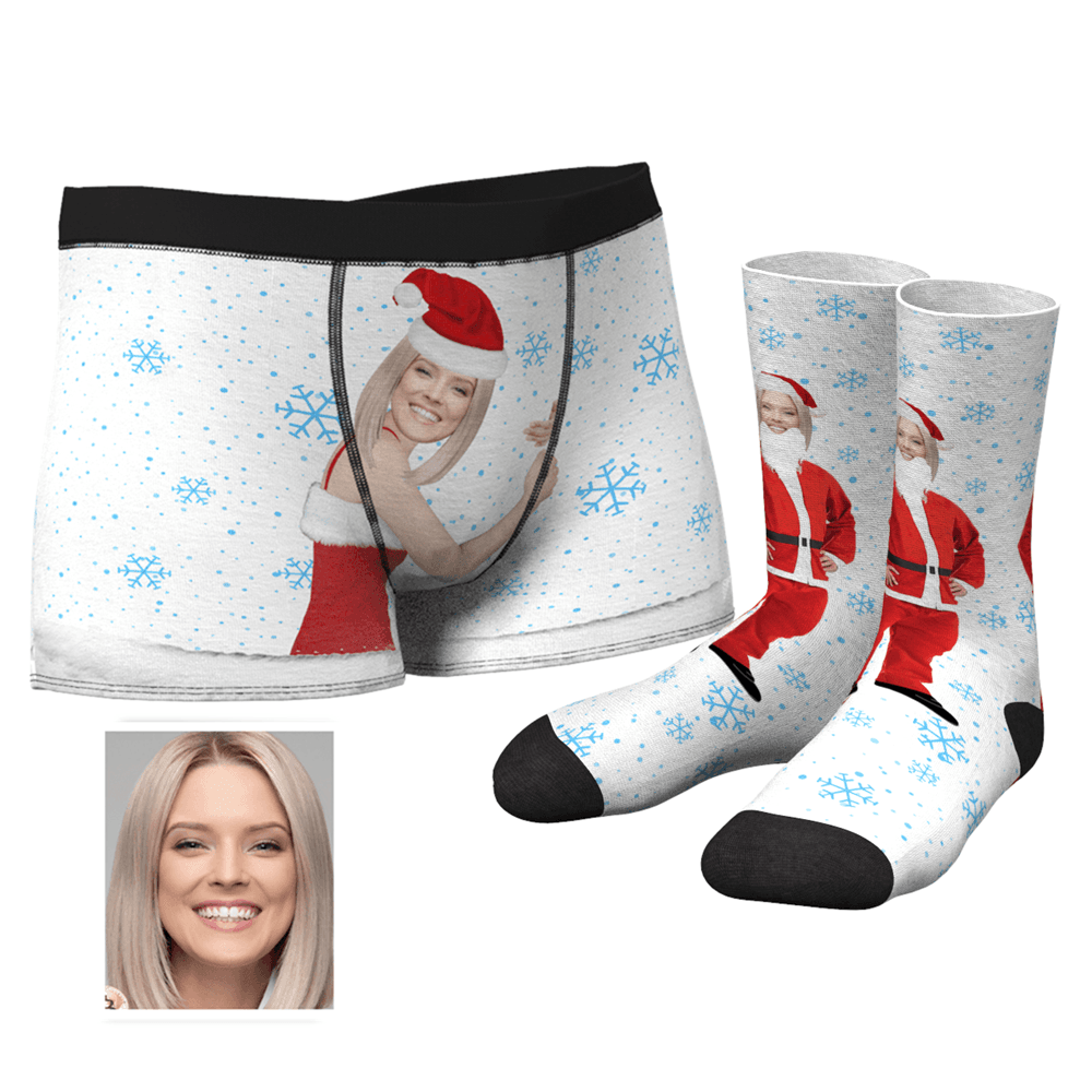 Men's Christmas Face on Body Boxers And Socks Set