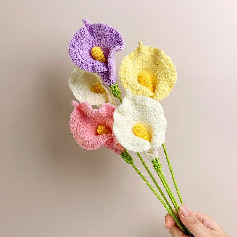 Calla Lily Crochet Flower Handmade Knitted Flower Gift for Lover