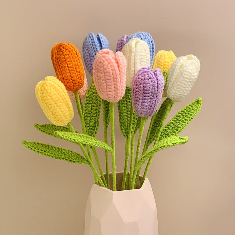 Tulip Crochet Flower Handmade Knitted Flower Gift for Lover