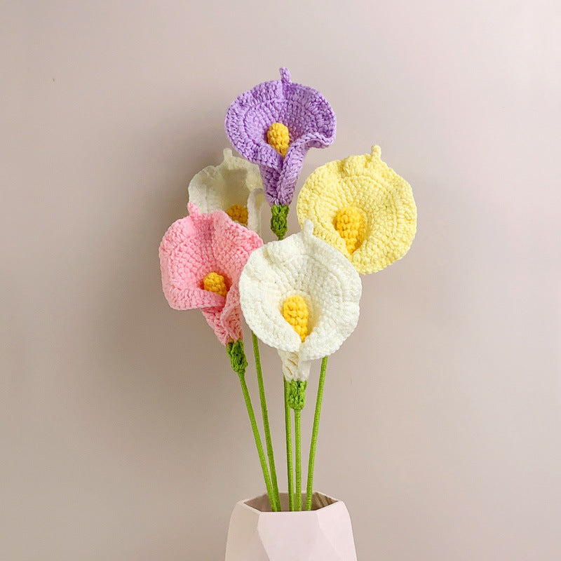 Calla Lily Crochet Flower Handmade Knitted Flower Gift for Lover